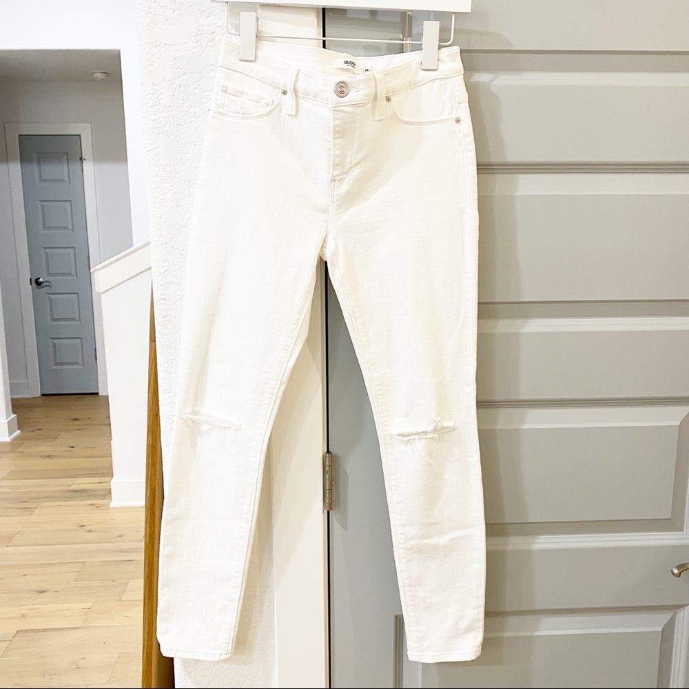 NWT Hudson Nico Mid Rise Super Skinny Crop Jeans White Revolve - Picture 2 of 6